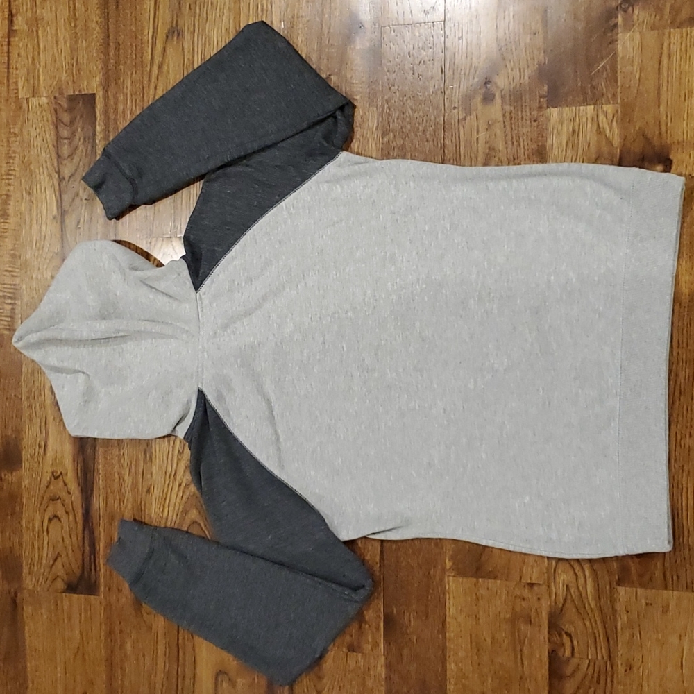 Womens District light & dark gray baseball hoodie size L - Picture 6 of 6